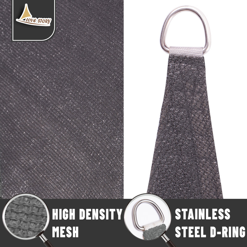 LOVE STORE Personnalisez la voile d'ombrage rectangulaire, Gris foncé, 12 pi x 19 pi