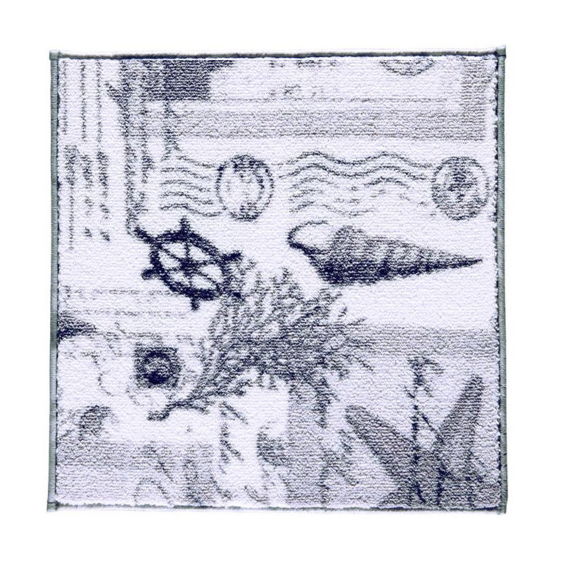Tapis pour salle de bain Shockley, Gris / blanc