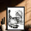 «Black», encadré noir, croquis mignon, art mural, dessin réaliste, impressions encadrées-773547501