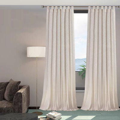 Gauron Linen Semi Sheer Curtain Pair