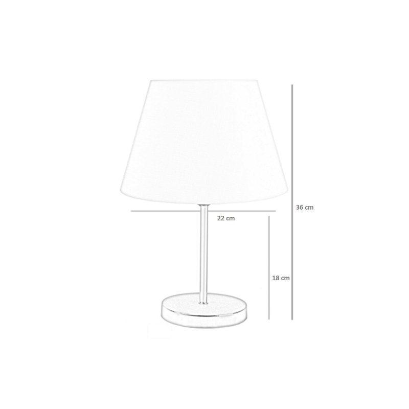 Elegant Table Lamp with Metal Foot, Pink & Silver, 14.6 x 8.7 inches | Polypropylene Cap (6.7 in Top Diameter, 8.7 in Bottom Diameter) | On/Off Switch, 59.1 in Cable | CE Certified, E27 Socket (Max 60W) - Perfect for Home Decor
