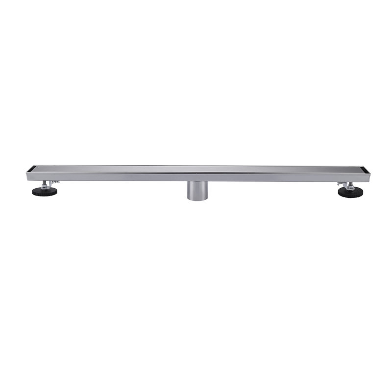 Stainless Steel  Linear Tile-In Shower Drain With Hair Strainer, Removable Cover And Lifting Hook, Brushed Nickel