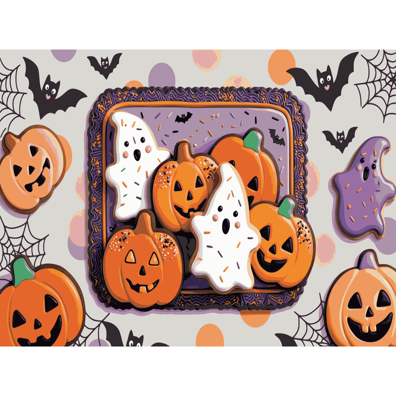 Tapis lavable pour les fêtes d'Halloween Khadra, Rectangle 6 pi x 9 pi
