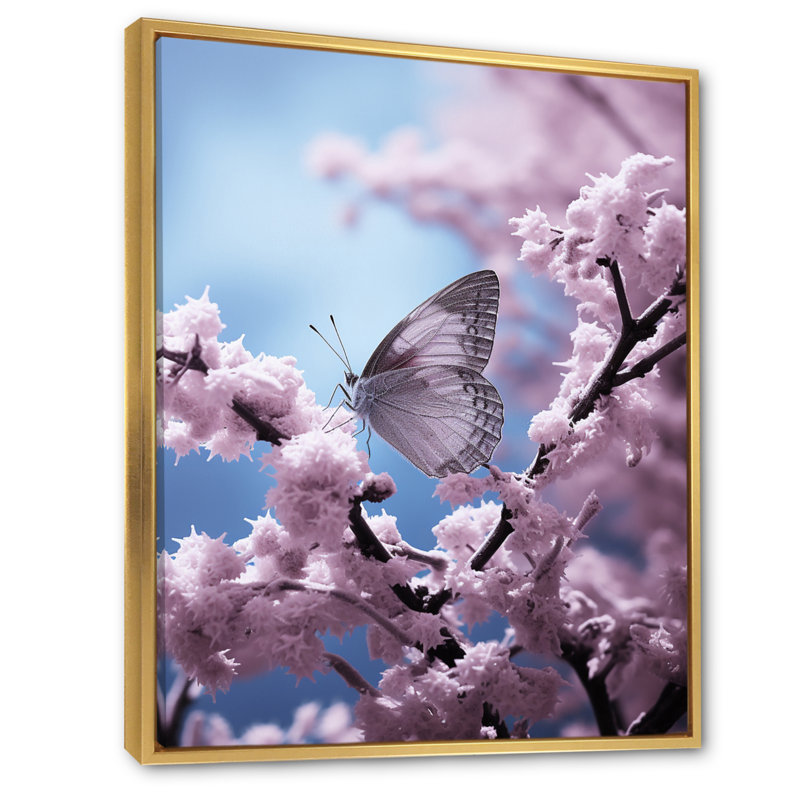 «Winter Enchanted Frost II», reproduction d'art sur toile, 40" H x 30" W, Cadre flottant doré