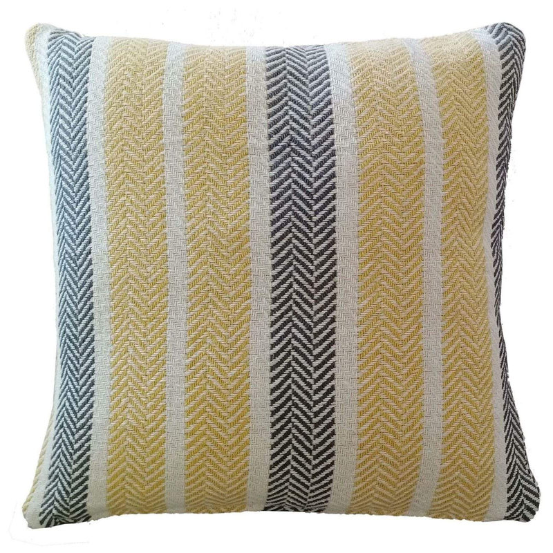 Square Cushion Cover, Yellow, Square 43cm