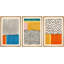 «Abstract Vibrant Color Blocks», œuvre d'art moderne de style Mid-Century, images murales multicolores géométriques, ensemble de 3 impressions sur toile encadrées-119460504-75848669