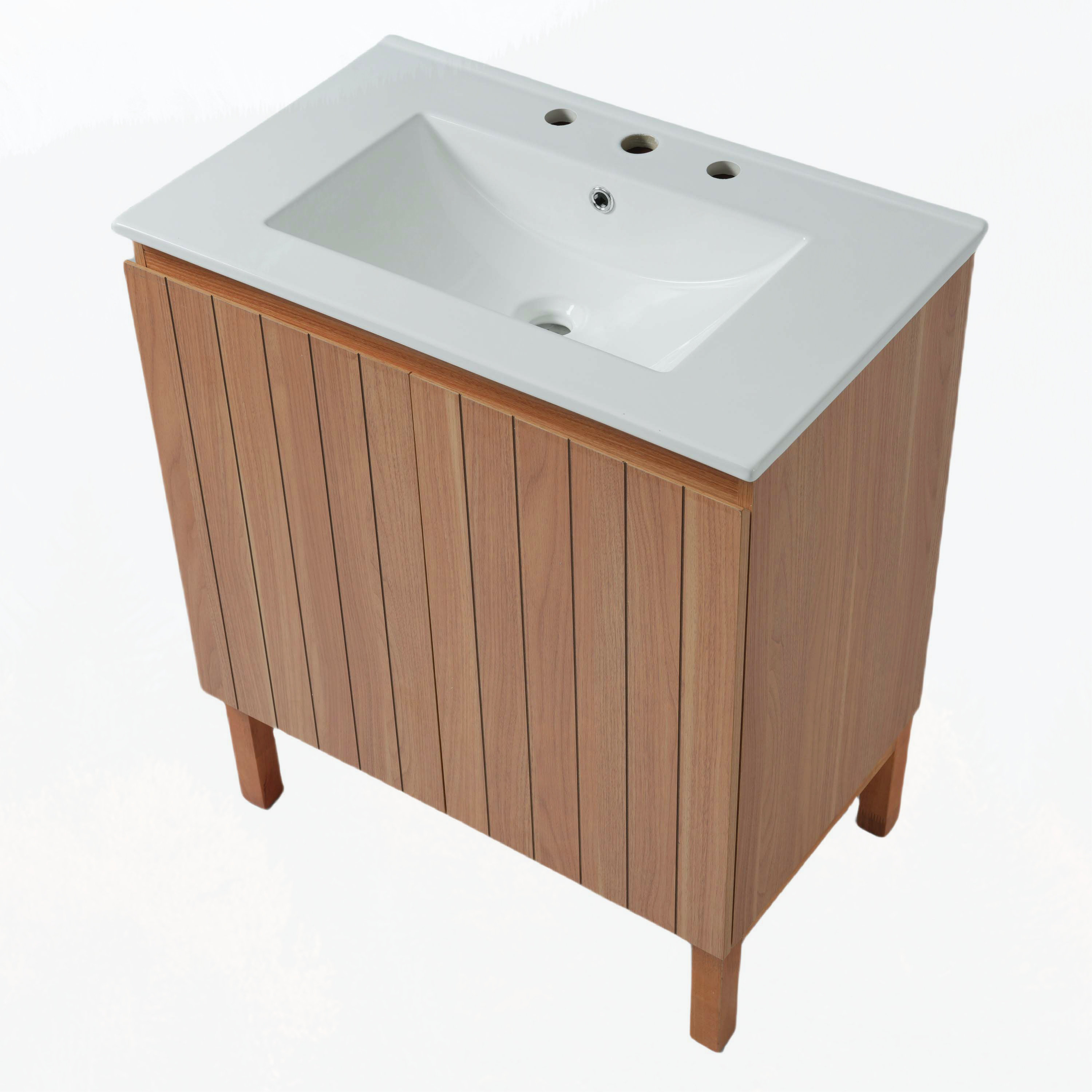 Rongeng Natural Wood 30-Inch Bathroom Vanity | Wayfair
