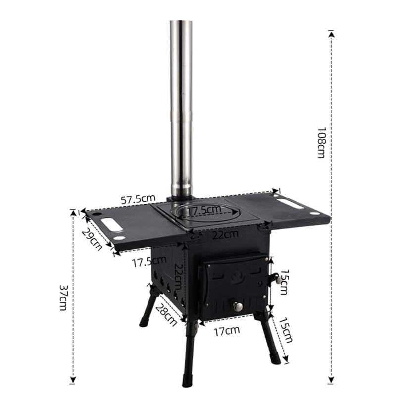 11 Square Feet Natural Vent Freestanding Wood Burning Stove