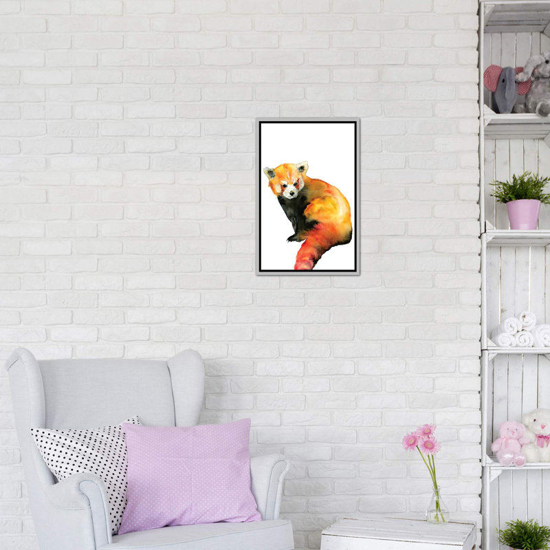 Art panda, Toile avec cadre argenté, H 40 po x l 26 po x P 1,5 po