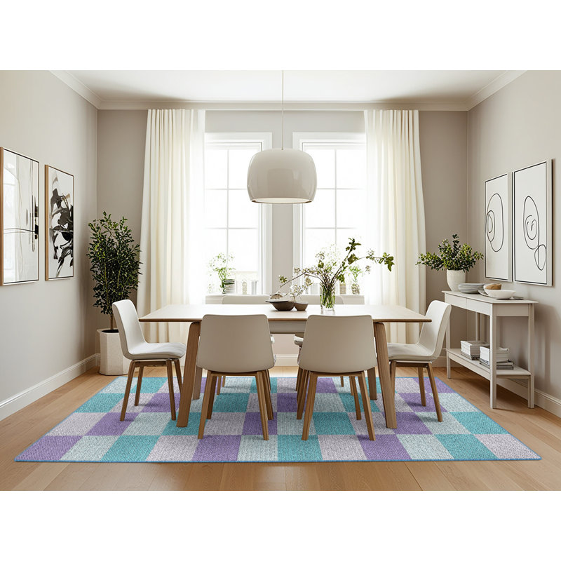 Tapis bleu / mauve Antranette, Rectangle 7 pi x 10 pi