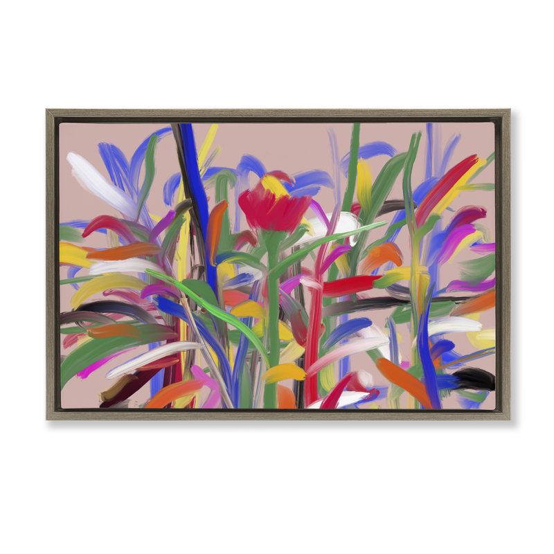 Cadre flottant Blooming Garden Expression, design par Atelier Posters, Brun, H 21 po x l 31 po