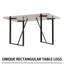 Ensemble de table de salle à manger rectangulaire en bois aggloméré blanc et 4 chaises en polyuréthane de style rustique industriel, parfait pour les cuisines de campagne modernes