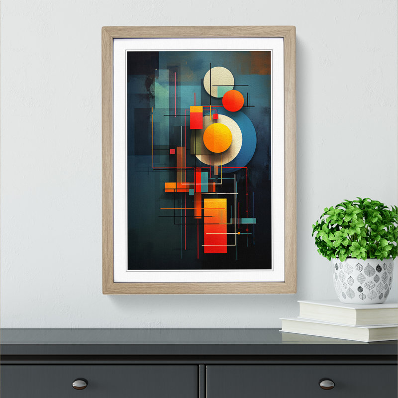 Single Picture Frame Print on Wood, 64cm H x 46cm W, Oak Framed