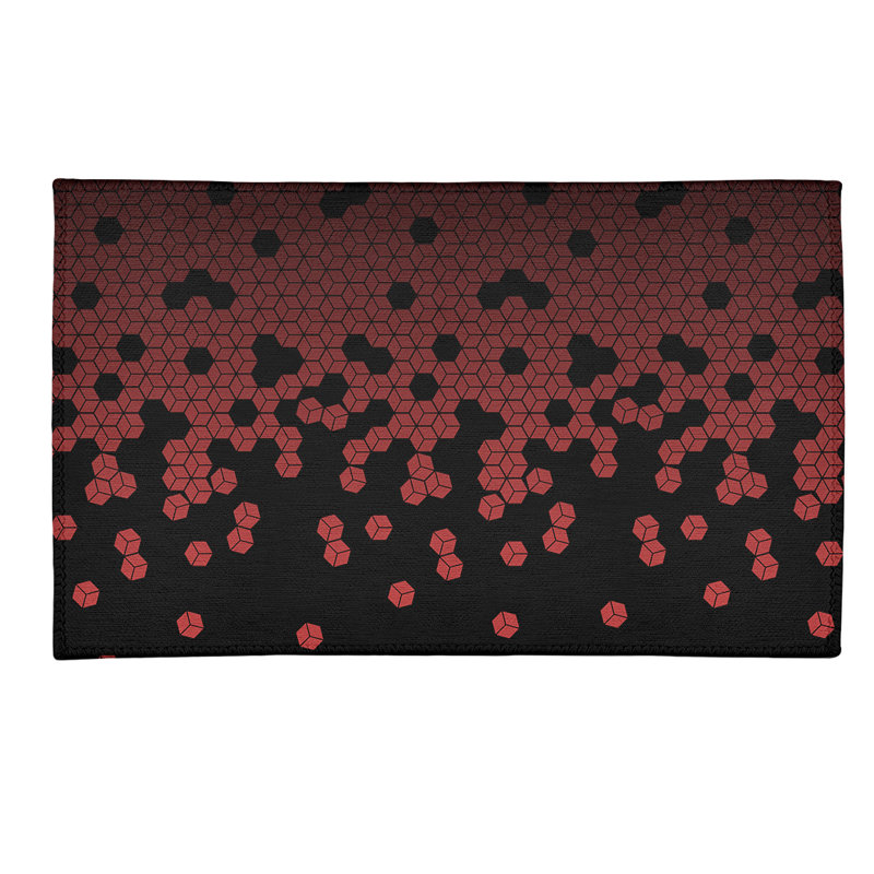 Tapis de fond à cubes noir culbuté, Rectangle 4 pi x 6 pi
