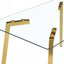 Table de salle à manger rectangulaire en verre avec plateau en verre trempé et pieds en métal doré, convenant à la cuisine, la salle à manger et le salon, 51 po x 31,5 po x 29,5 po-832445189