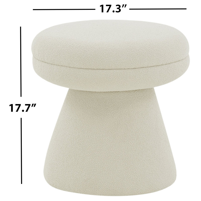 Jahlynn Upholstered Ottoman, Taupe