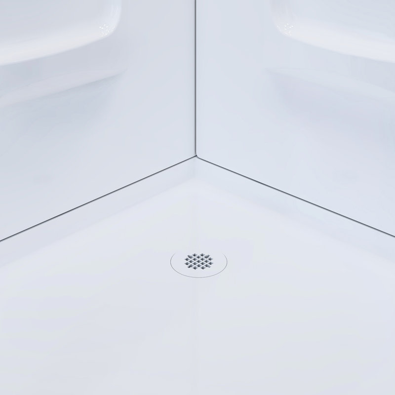 35.98'' W 70.86'' H Framed Square Reversible Shower Enclosure, Chrome