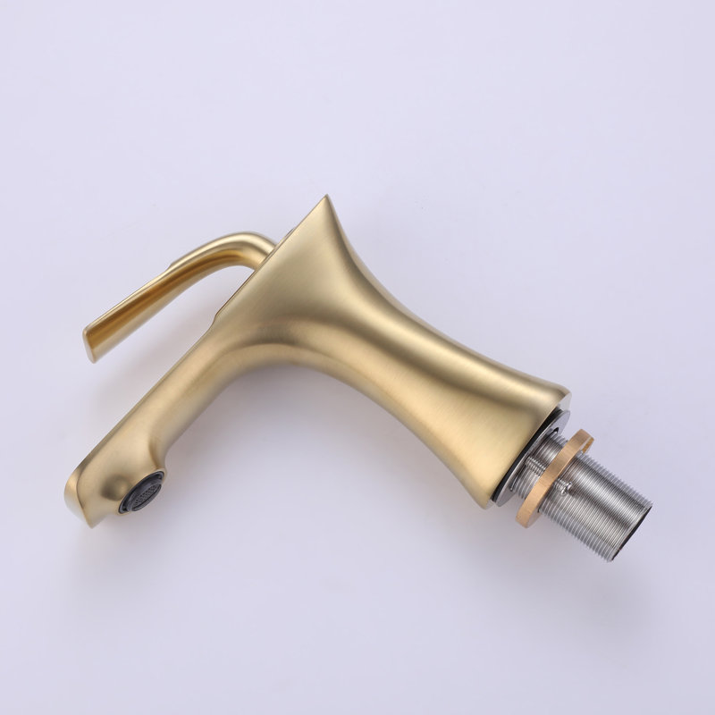 Single-Hole Single-handle Bathroom Faucet, Brushed Gold