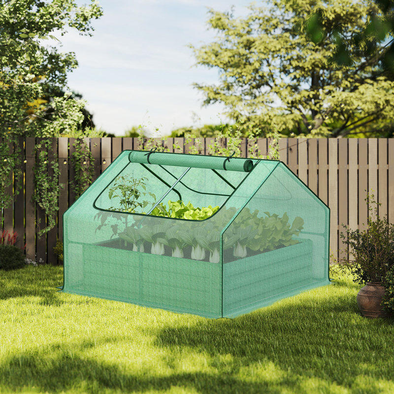 Mini serre surélevée 4,2 x 4,2 x 3 pi, Vert