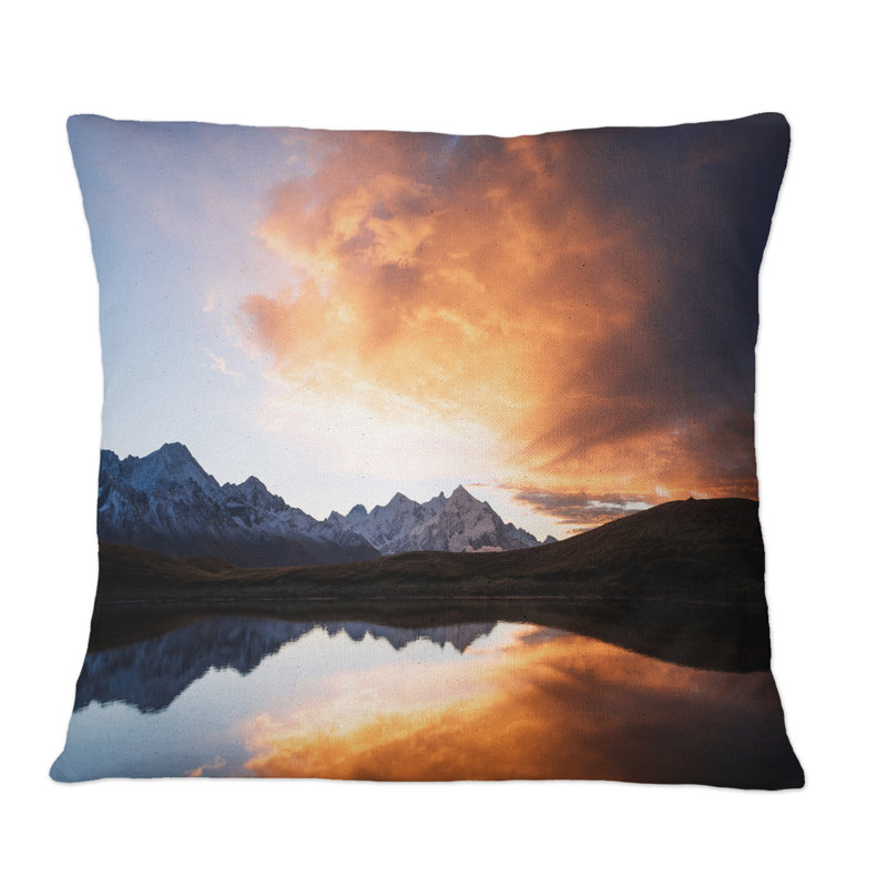 Coussin décoratif Sunset Lake, 16 po x 16 po