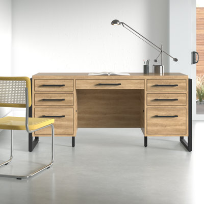 Aukse Desk with Built in Outlets by Wade Logan
