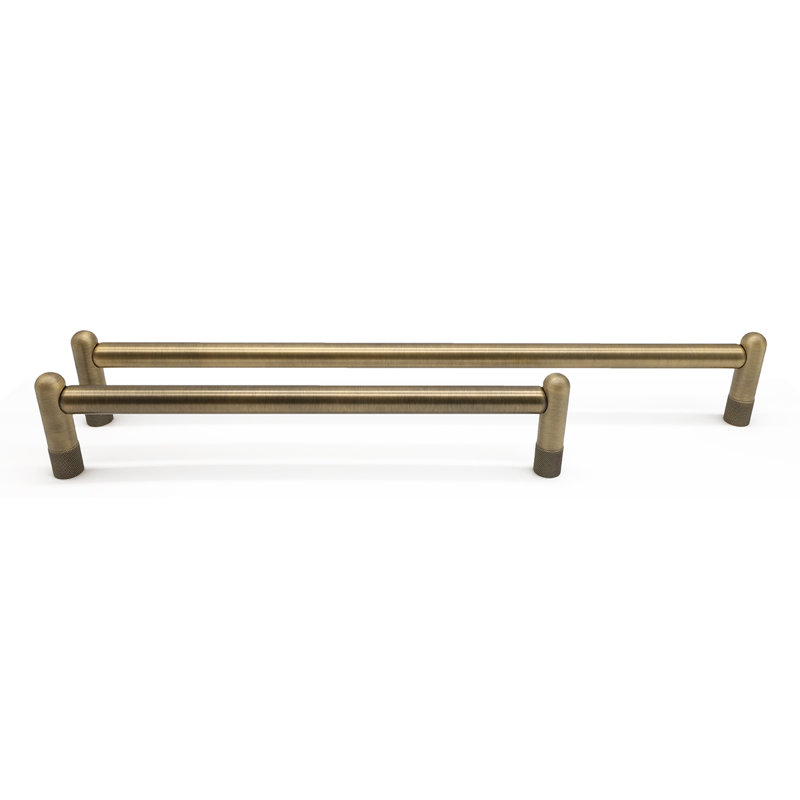 Poignée d'appoint moletée, 18", Laiton vieilli