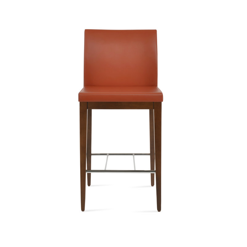 Tabouret de bar et de comptoir en bois Aria, Tabouret de comptoir (siège d’une hauteur de 24, Gris foncé / laine