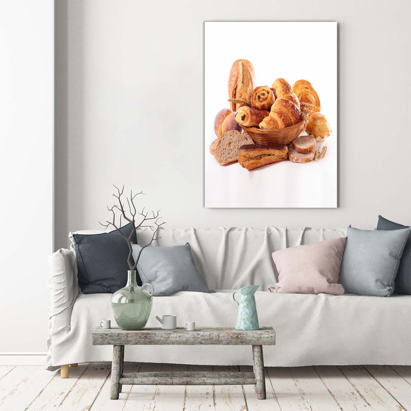 Bread In A Basket - Wrapped Canvas Print