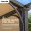 Pergola d'extérieur cintrée en acier Sunjoy Lindt 9 x 11 pi avec auvent ajustable