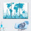 Carte mystique du monde bleu sur toile, ensemble de 3 pièces-749229144