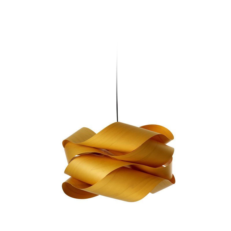 1 - Light Pendant, Yellow, Matte White, 15.7" H x 27.1" W x 27.1" D