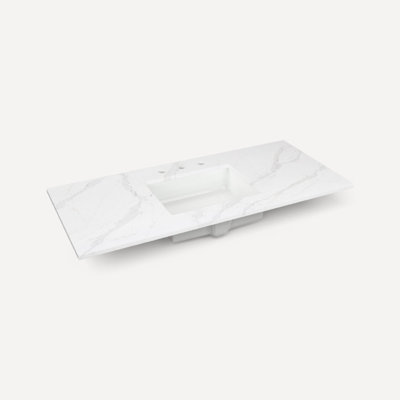 Dessus de meuble-lavabo en pierre de quartz