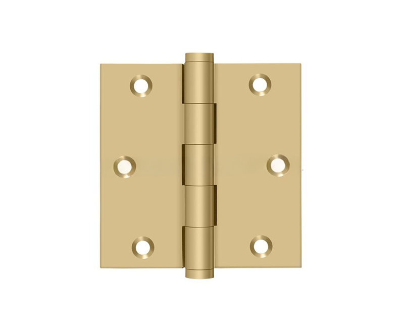 Charnière carrée en laiton brossé 3-1 / 2 "x 3-1 / 2" Deltana DSB354, Laiton brossé