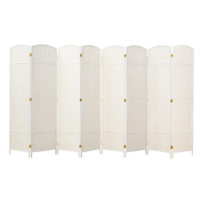 Room Divider Freestanding Double Hinged Folding Screen  Wide Room Dividers Woven