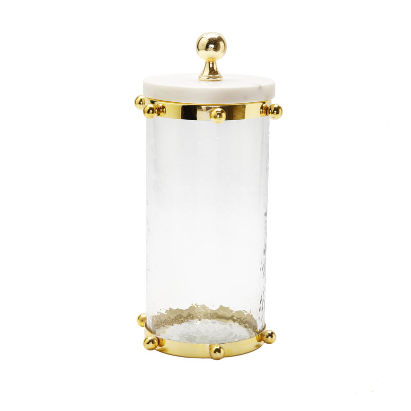 Glass Jar, 8" H x 4" W x 4" D