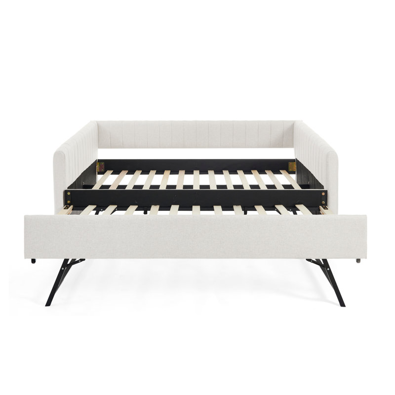 Lit de jour avec canapé-lit tapissier, Beige, Lit double