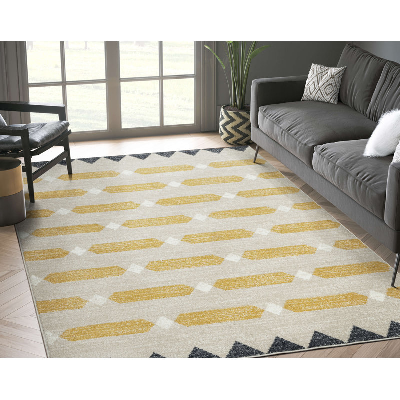 Tapis à motif géométrique Galey, Rectangle 4 pi x 6 pi