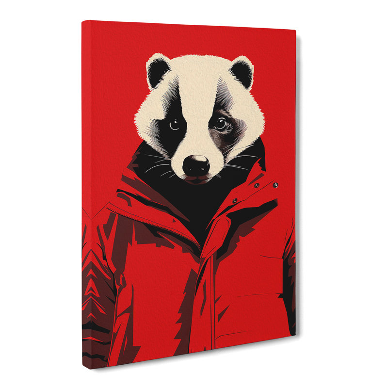 Badger Minimalism - No Frame Print, 50cm H x 35cm W x 3cm D