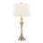 Flint 30" Contemporary Metal Table Lamp with Textured Slub Linen Shade and Built-In USB Port from Grandview Gallery by LumiSource - Set of 2-606510555-606510558