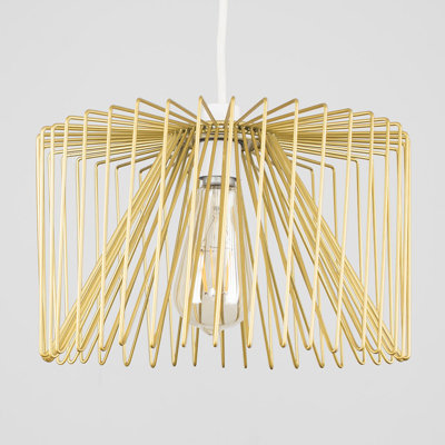 18cm H Metal Drum Pendant Shade ( Spider ) in Gold