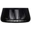 Table basse contemporaine en bois massif de 31 pouces en forme de tambour, canapé de salon durable et élégant en noir