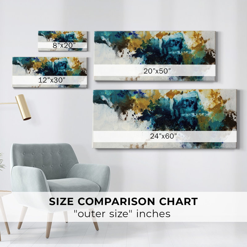 Sarcelle sur fond imprimé sur toile, H 20 po x l 50 po x P 1,5 po