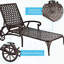 Chaise longue inclinable réglable en aluminium avec roulettes