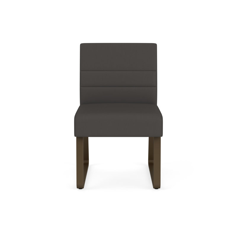 Chaise d'invité sans accoudoirs Waterfall, Bronze, Vinyle gris anthracite Patriot Plus