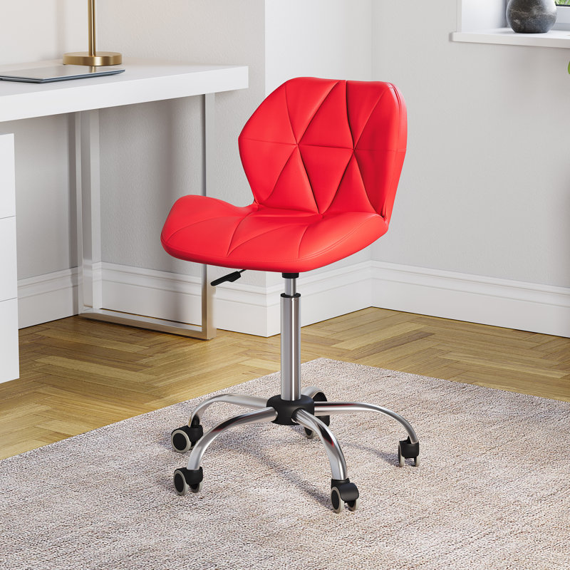 Muskoka Swivel Desk Chair Faux Leather With Adjustable Height, UKFR Certified, Red