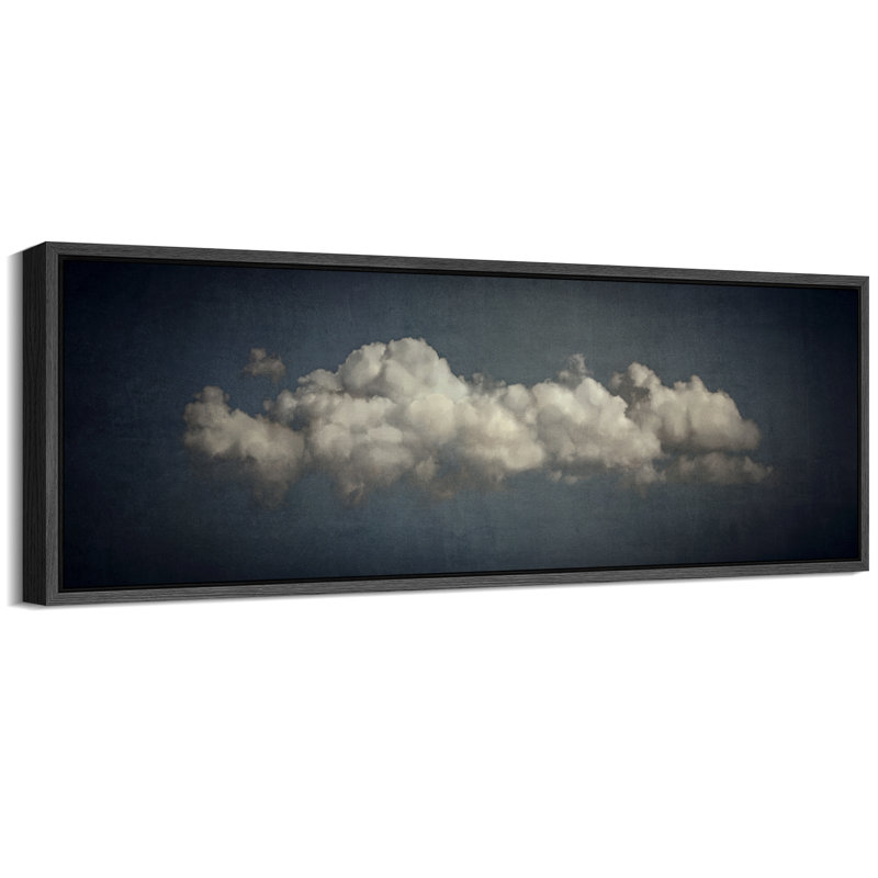 Navy Blue Clouds Artwork, Simple Minimalist Calm Wall Pictures, Giclee Canvas Digital Print Extra Large Framed Wall Art