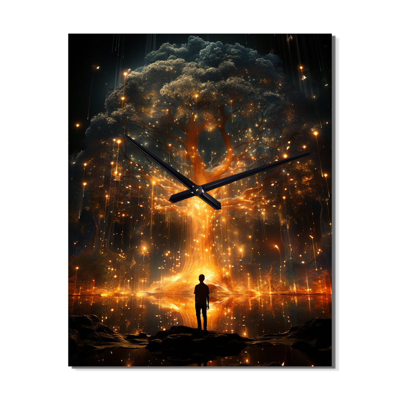 Ancienne révélation d'Atlantide, mystère de lumière III - paysage abstrait, très grandes horloges murales