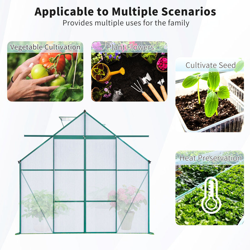 Heavy-Duty Walk-In Greenhouse With Ventilation Improvement - Enhance Air Circulation, Ideal For Outdoor Gardening,