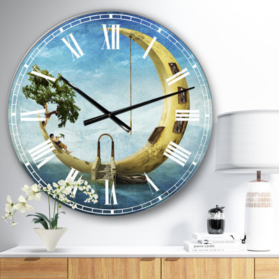 Horloge murale moderne Home Sweet Moon