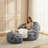 Wilder 46" Petal-Shaped Faux Rabbit Fur Bean Bag Chair with Ottoman - Luxury Floor Seating for Bedroom, Living Room & Study-1725207836